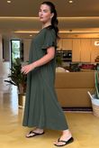 Made in Italy Summer Oscar Pure Cotton T Shirt Dress Deep Khaki /7 =